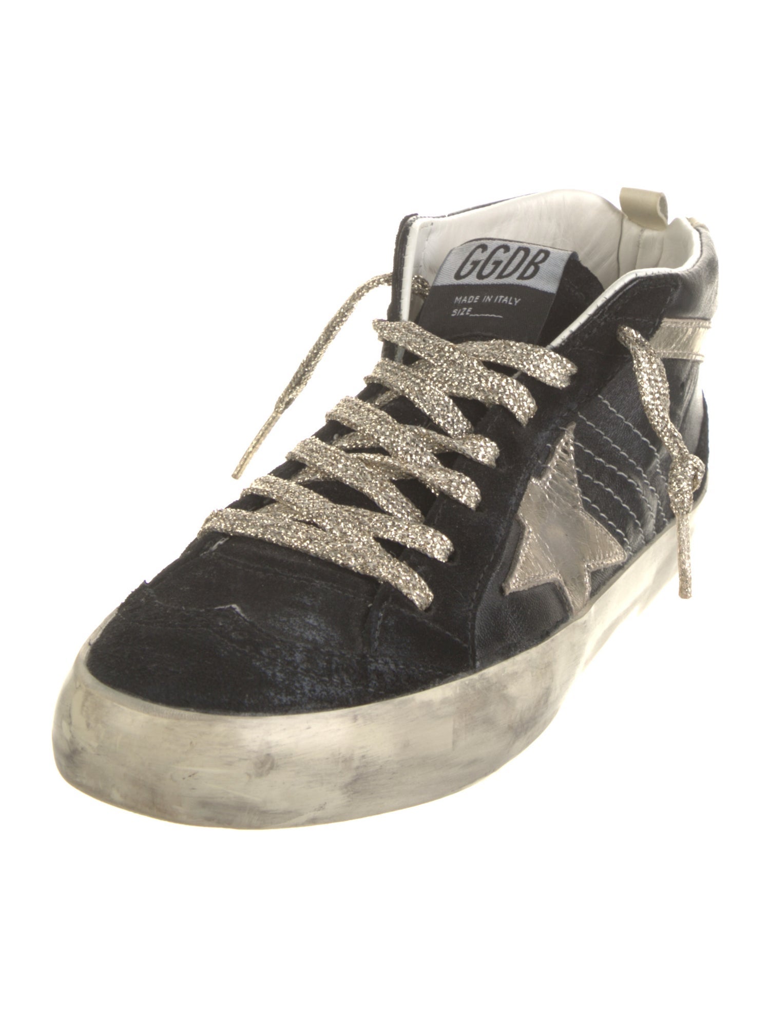 Golden Goose Leather Graphic Print Sneakers