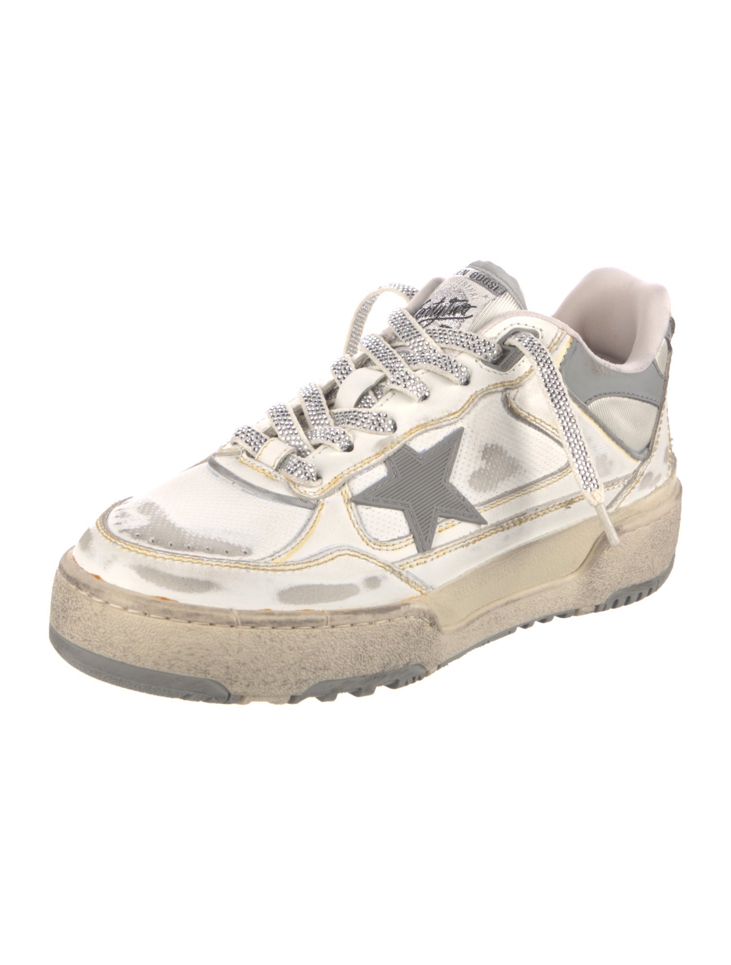 Golden Goose Leather Printed Sneakers