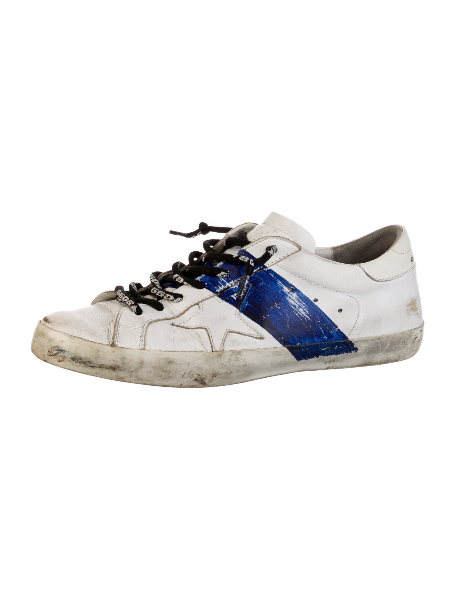 Golden Goose Leather Colorblock Pattern Sneakers