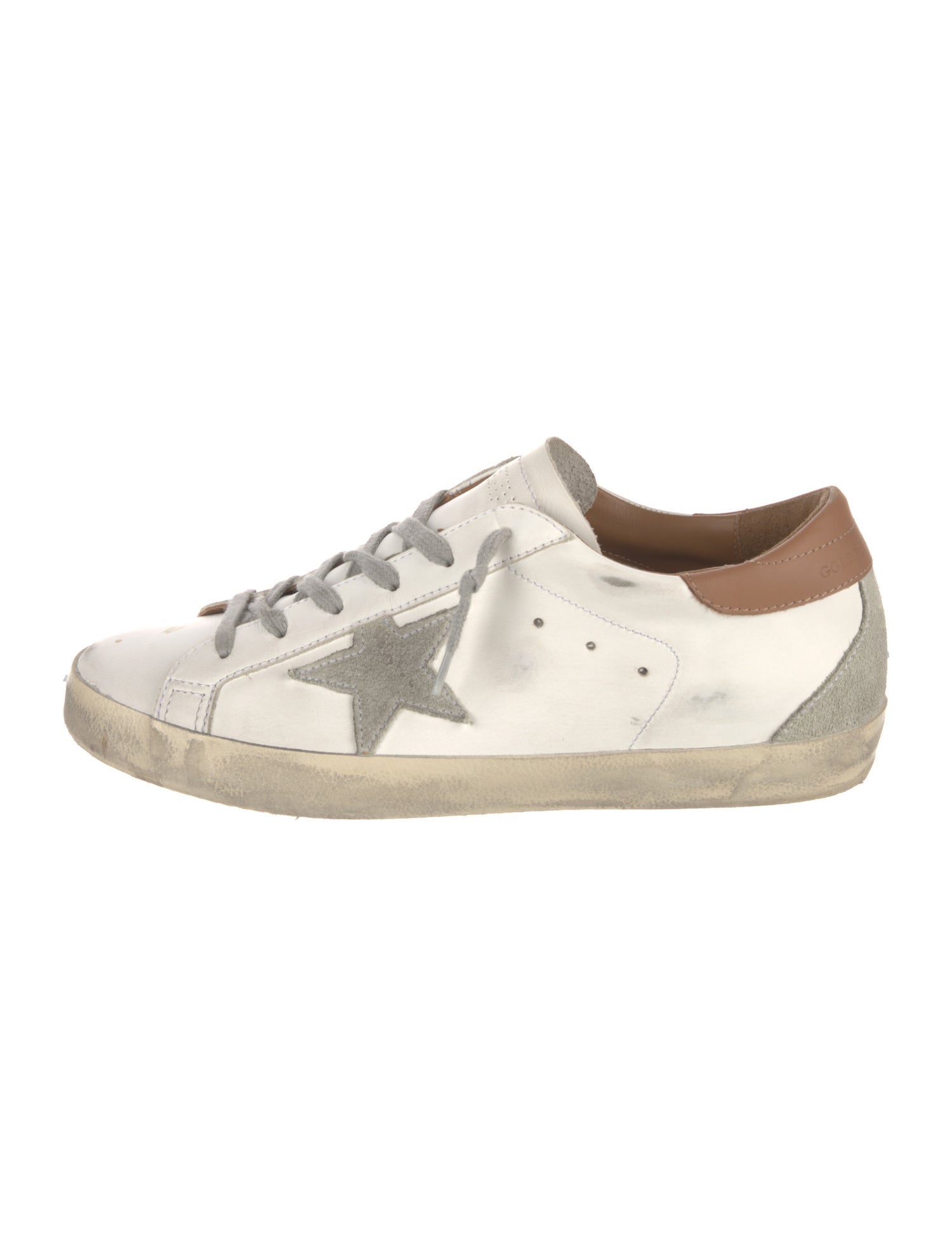 Golden Goose Leather Graphic Print Sneakers