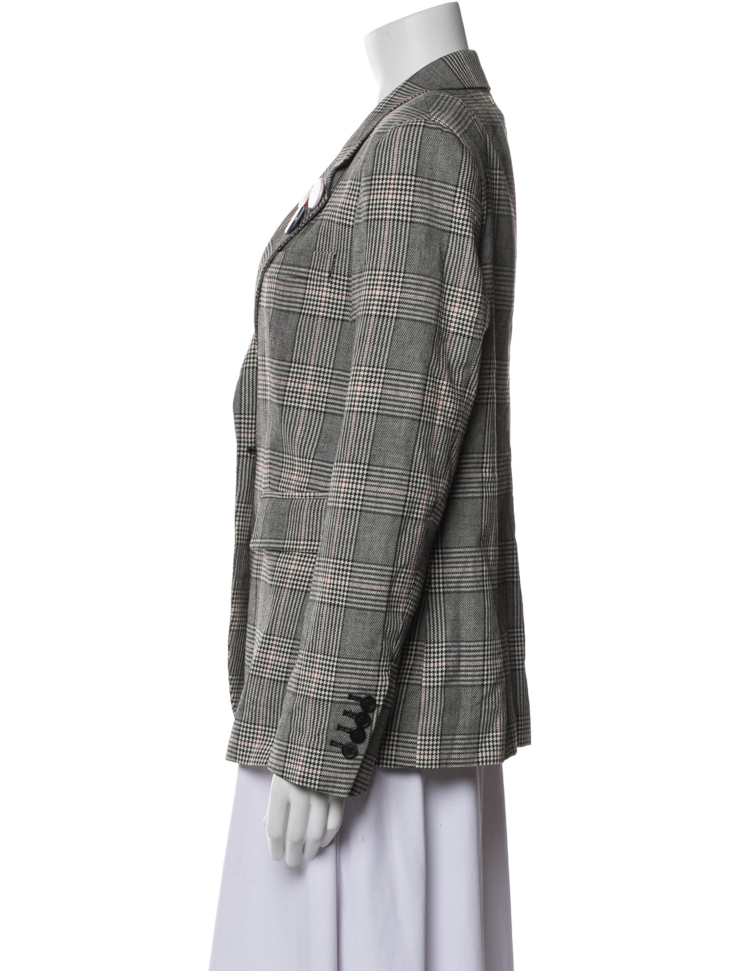 Golden Goose Virgin Wool Plaid Print Blazer
