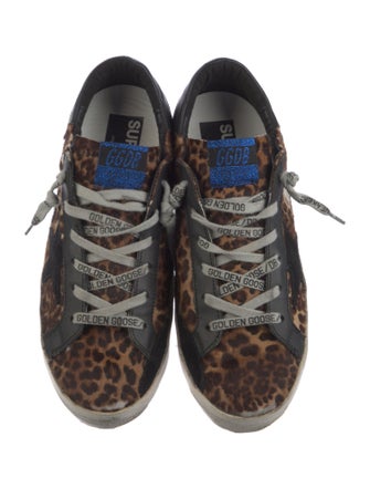 Golden Goose Ponyhair Animal Print Sneakers
