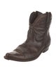Golden Goose Leather Embroidered Accent Western Boots