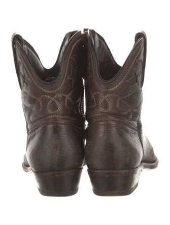 Golden Goose Leather Embroidered Accent Western Boots