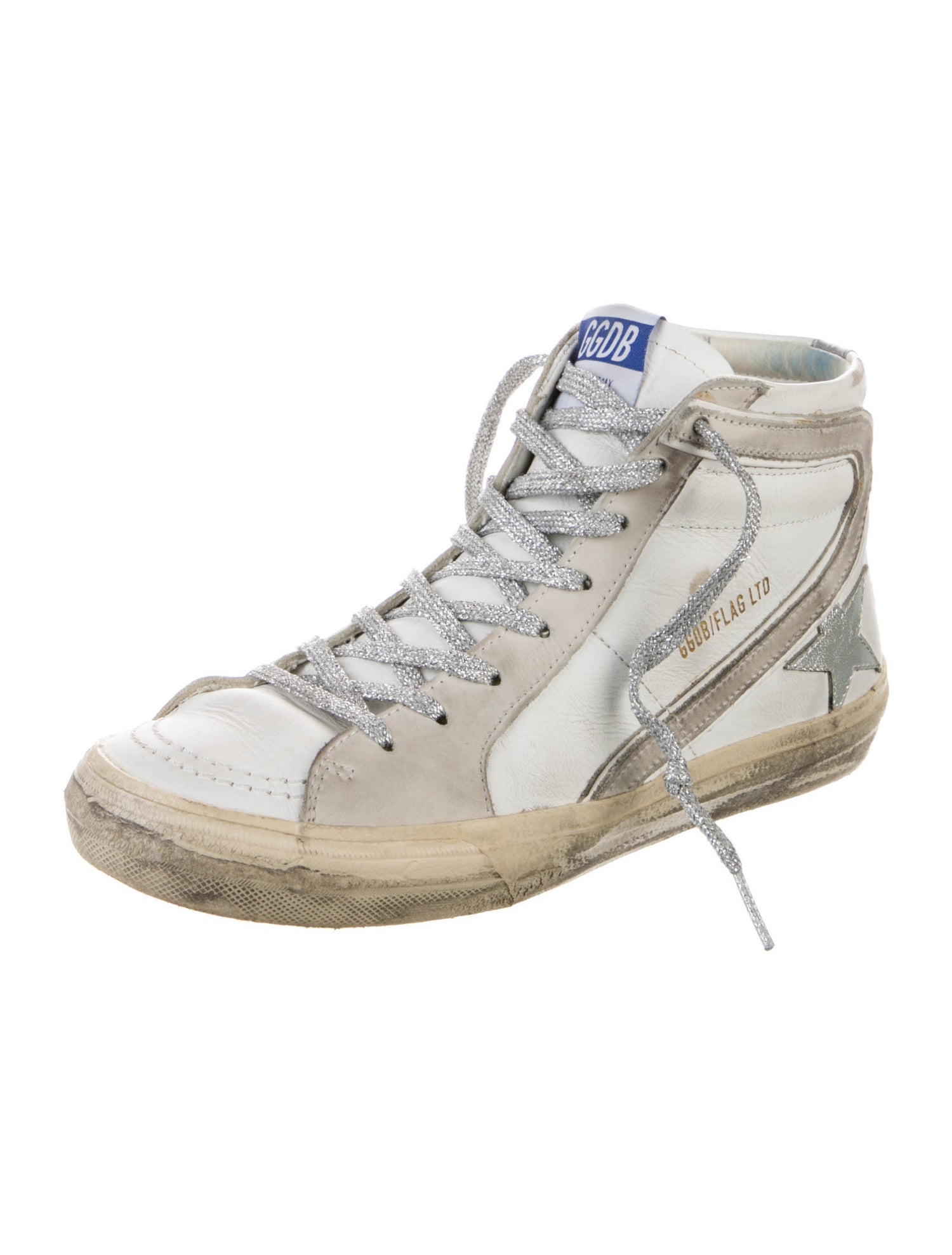 Golden Goose Leather Colorblock Pattern Sneakers