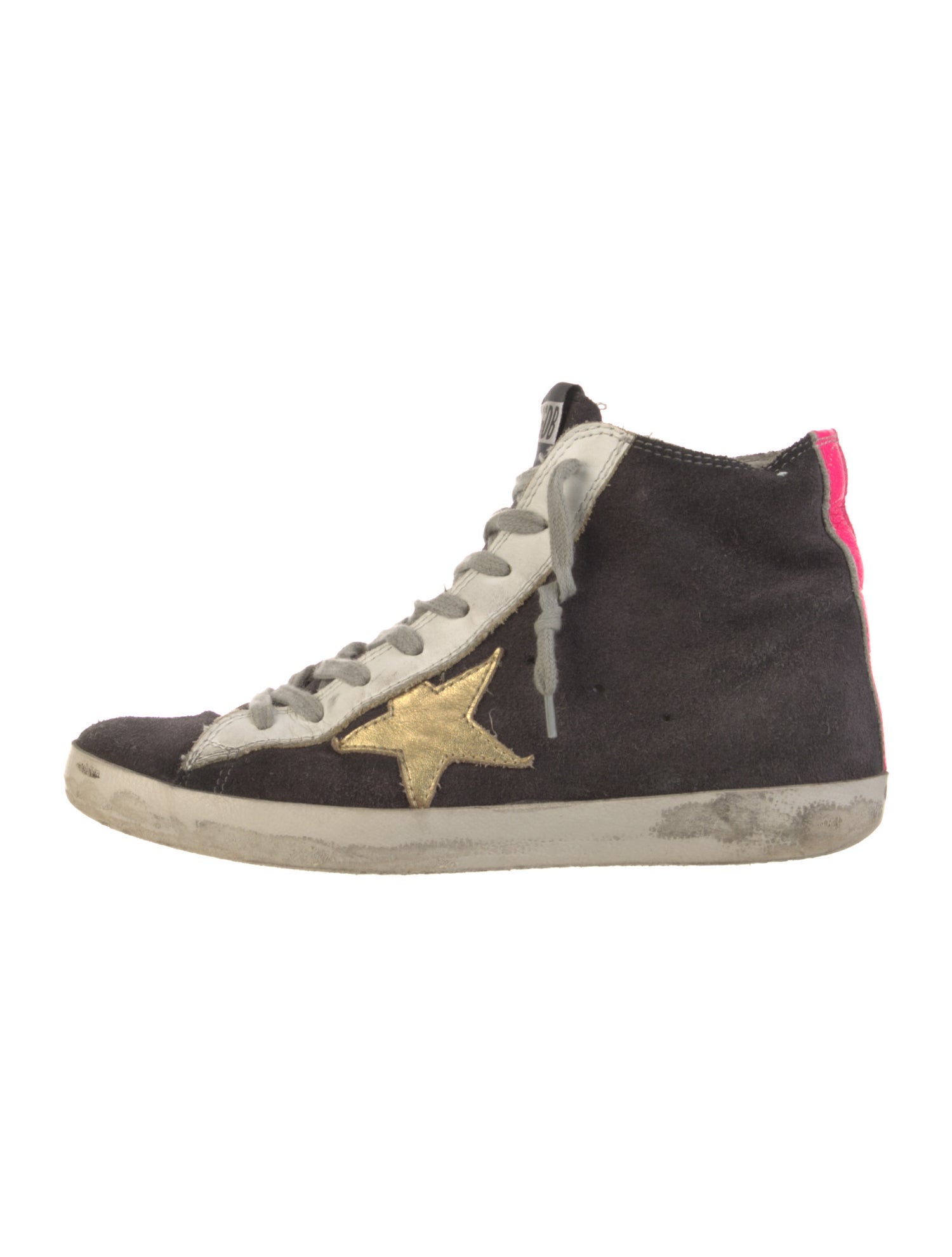 Golden Goose Suede Animal Print Wedge Sneakers