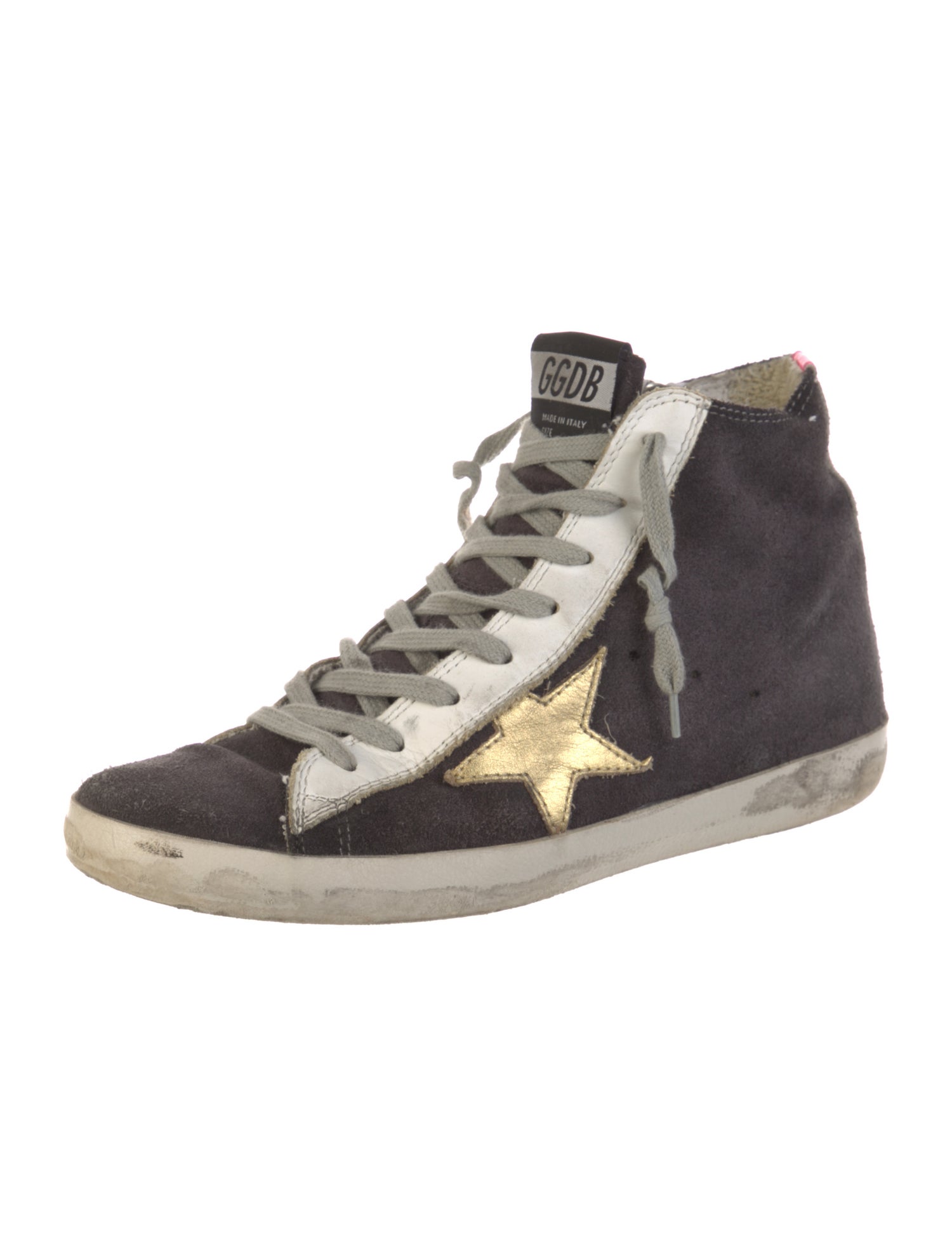 Golden Goose Suede Animal Print Wedge Sneakers
