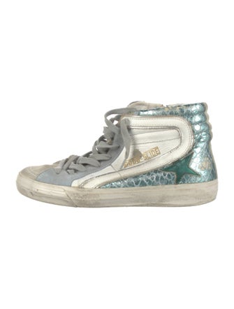 Golden Goose Leather Colorblock Pattern Sneakers