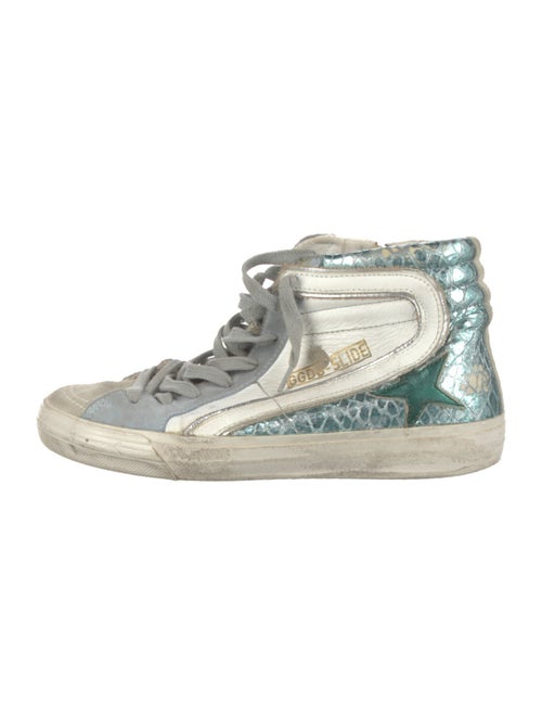 Golden Goose Leather Colorblock Pattern Sneakers