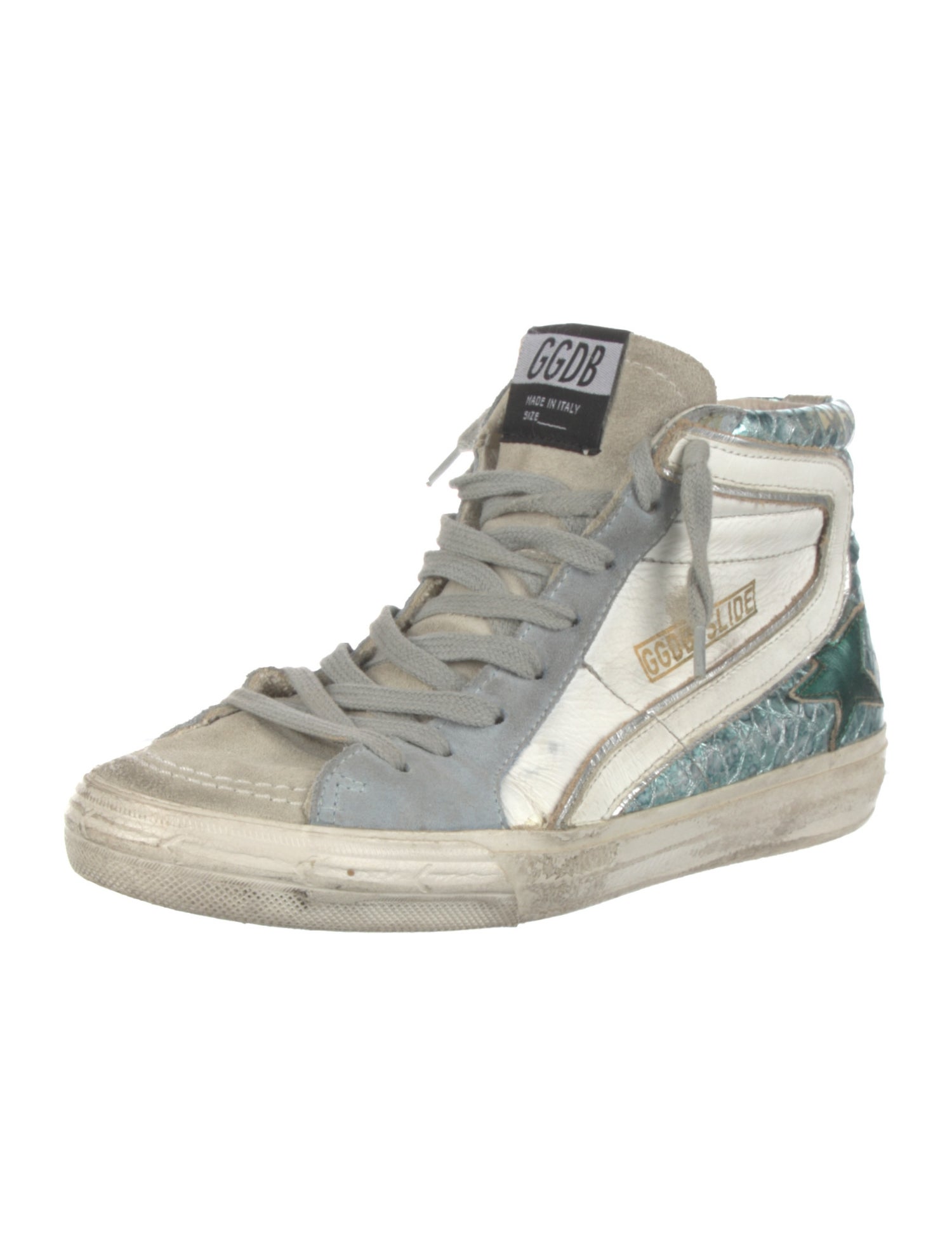 Golden Goose Leather Colorblock Pattern Sneakers