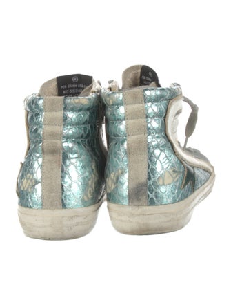 Golden Goose Leather Colorblock Pattern Sneakers