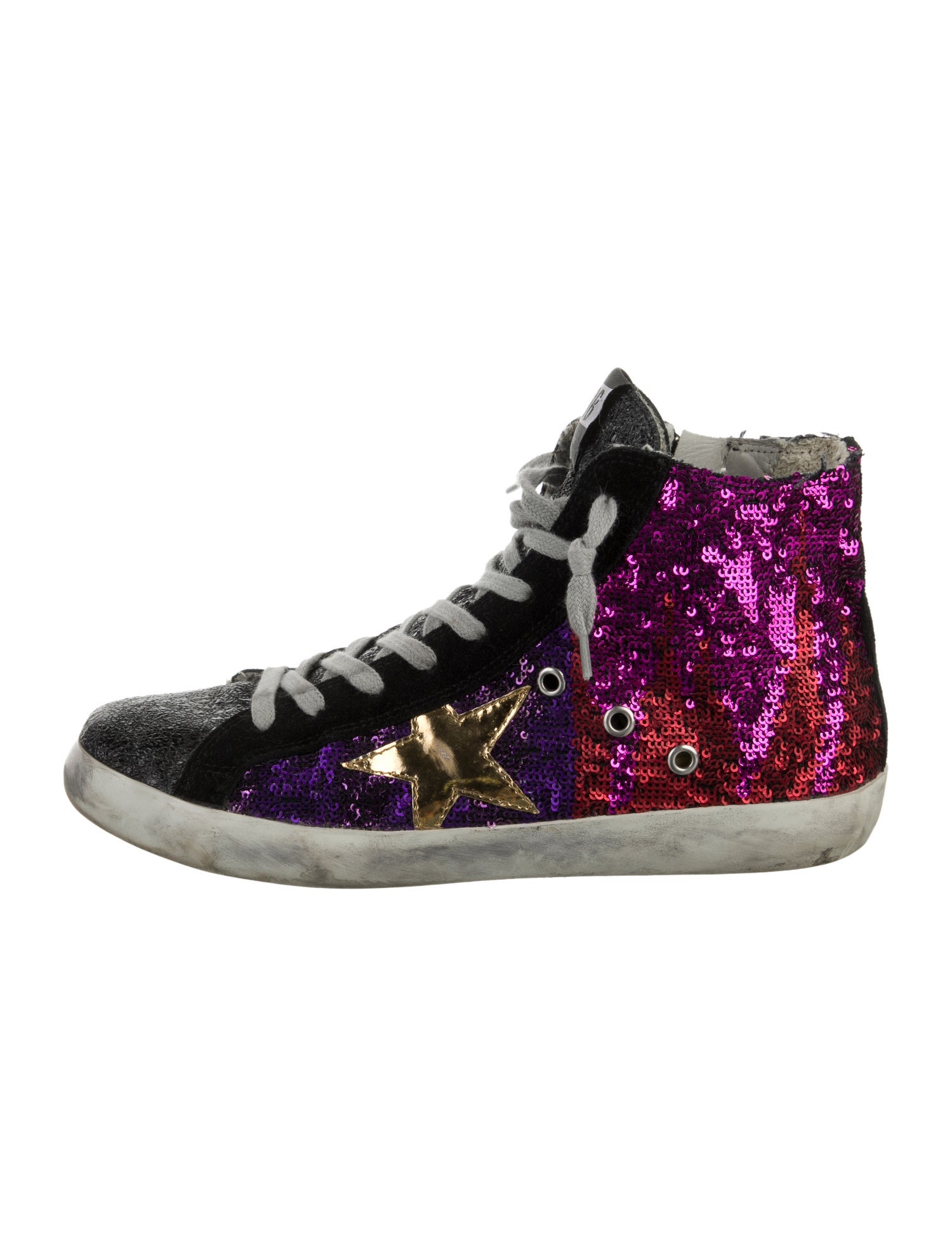 Golden Goose Sequins Colorblock Pattern Sneakers