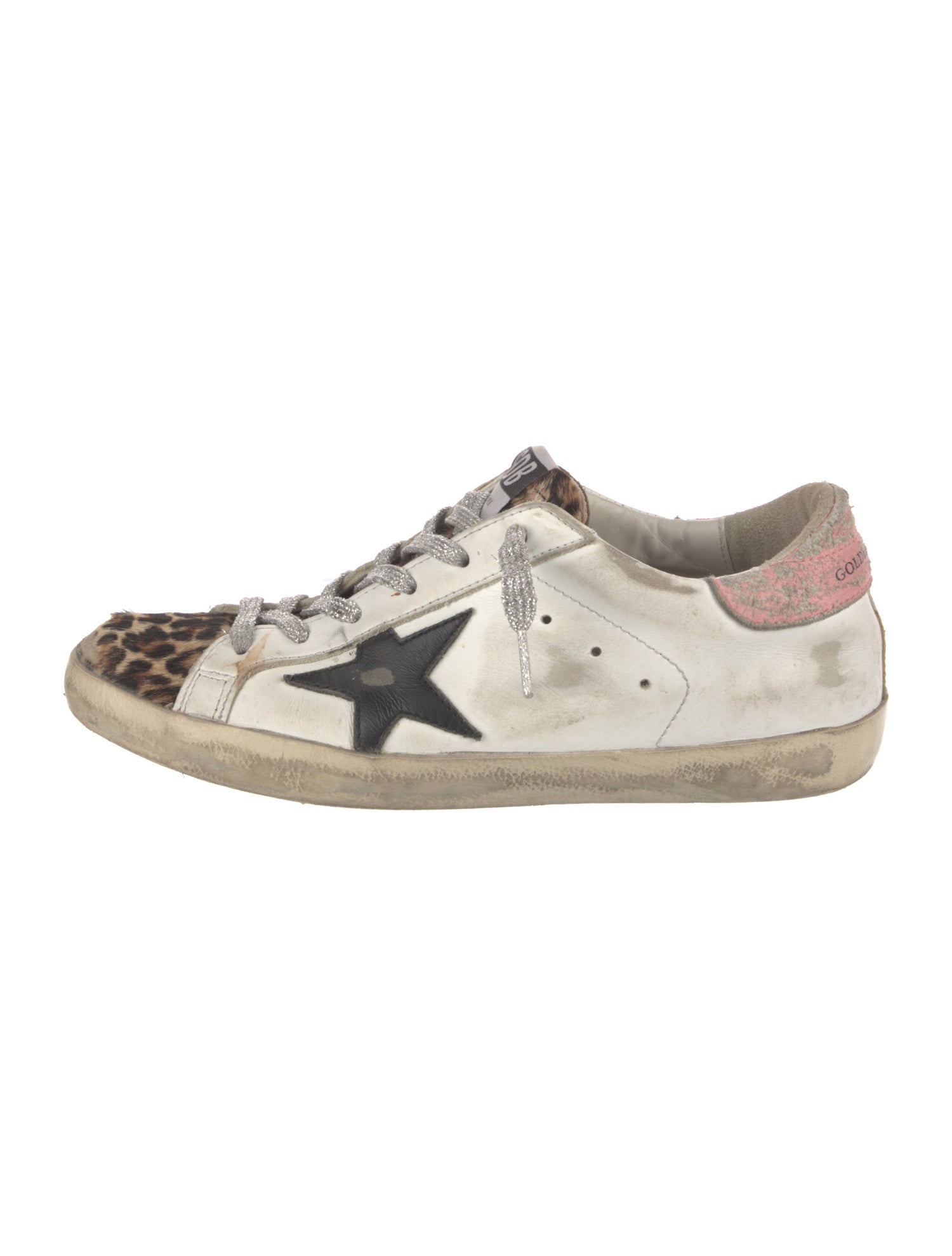 Golden Goose Leather Printed Sneakers