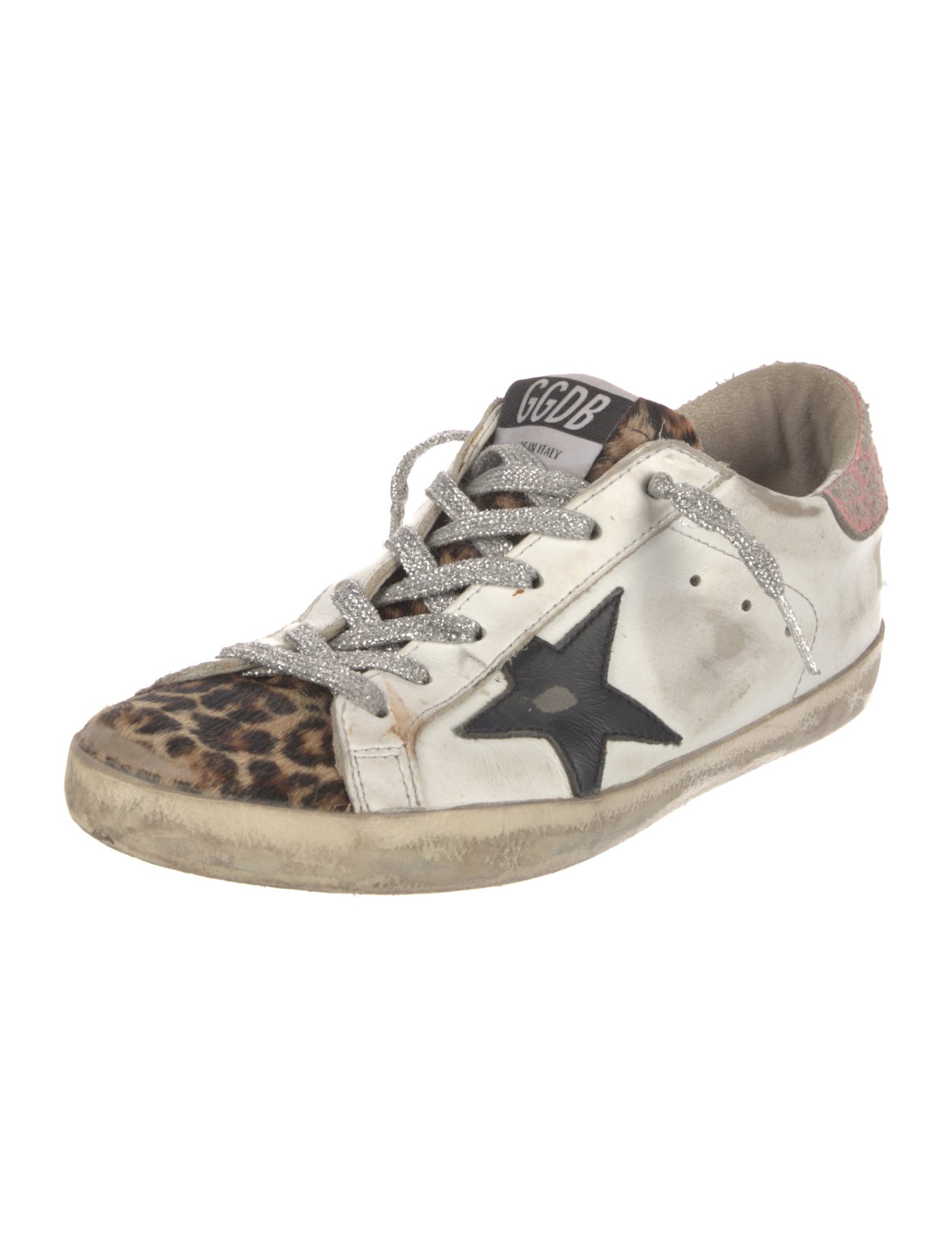 Golden Goose Leather Printed Sneakers