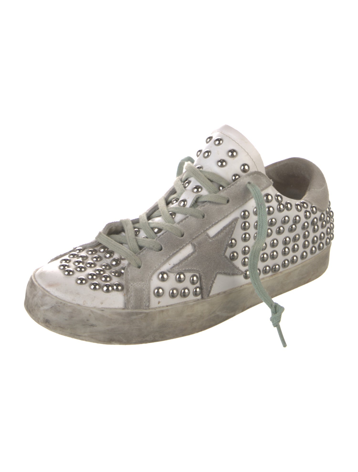 Golden Goose Leather Distressed Accents Sneakers