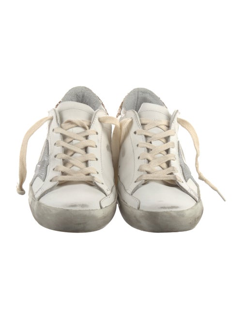 Golden Goose Leather Glitter Accents Sneakers