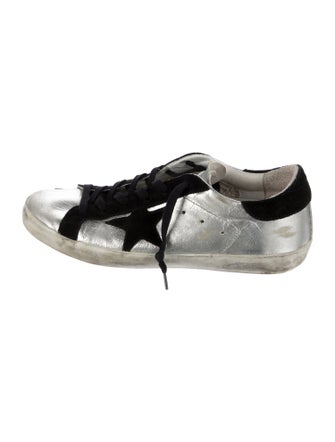 Golden Goose Leather Colorblock Pattern Sneakers
