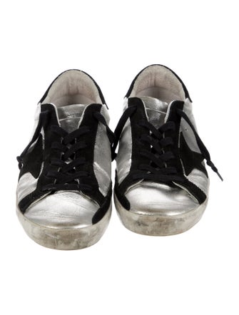 Golden Goose Leather Colorblock Pattern Sneakers