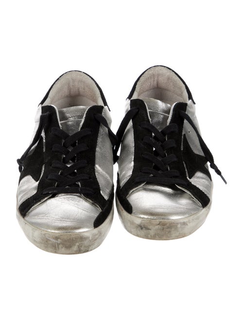 Golden Goose Leather Colorblock Pattern Sneakers