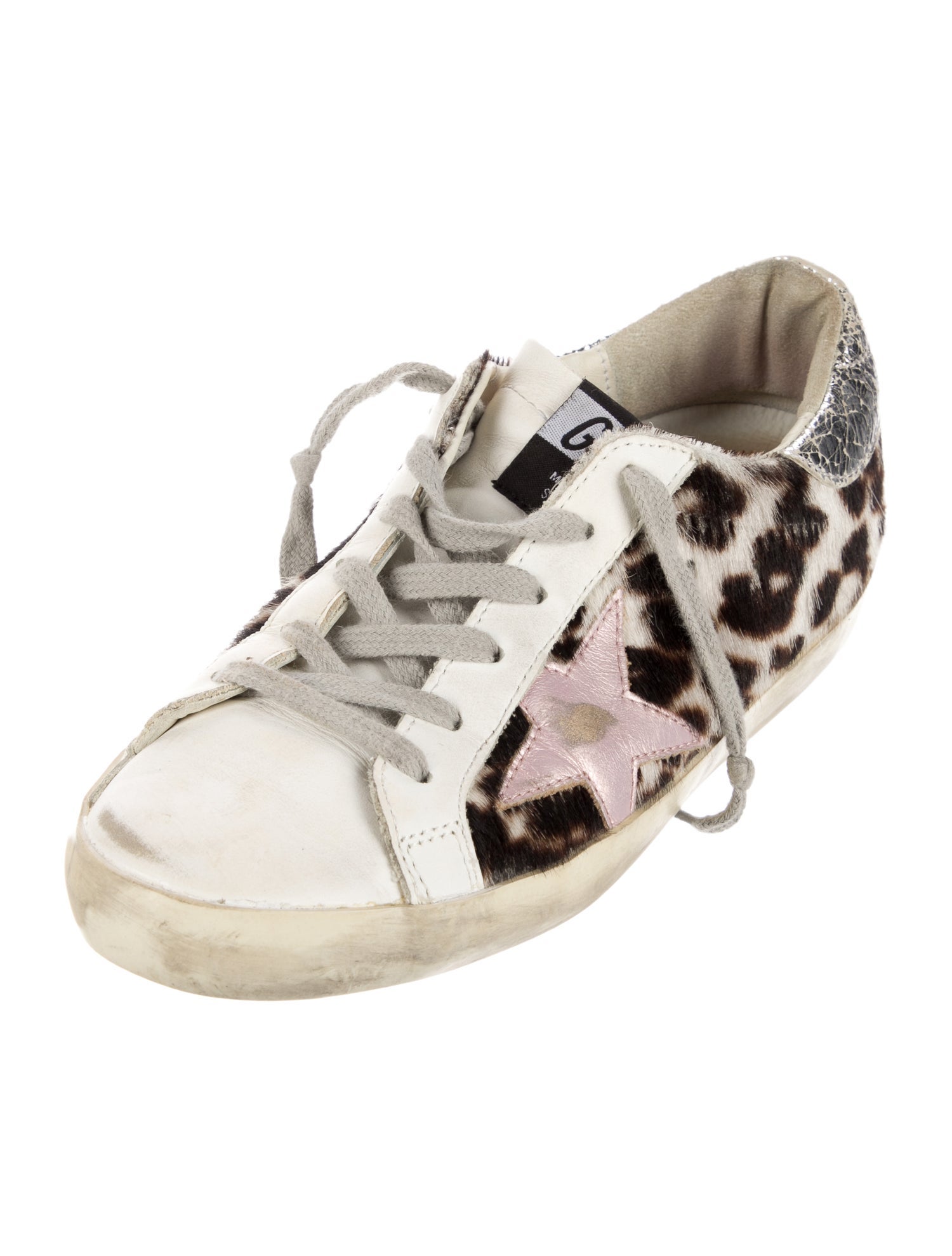 Golden Goose Ponyhair Animal Print Sneakers