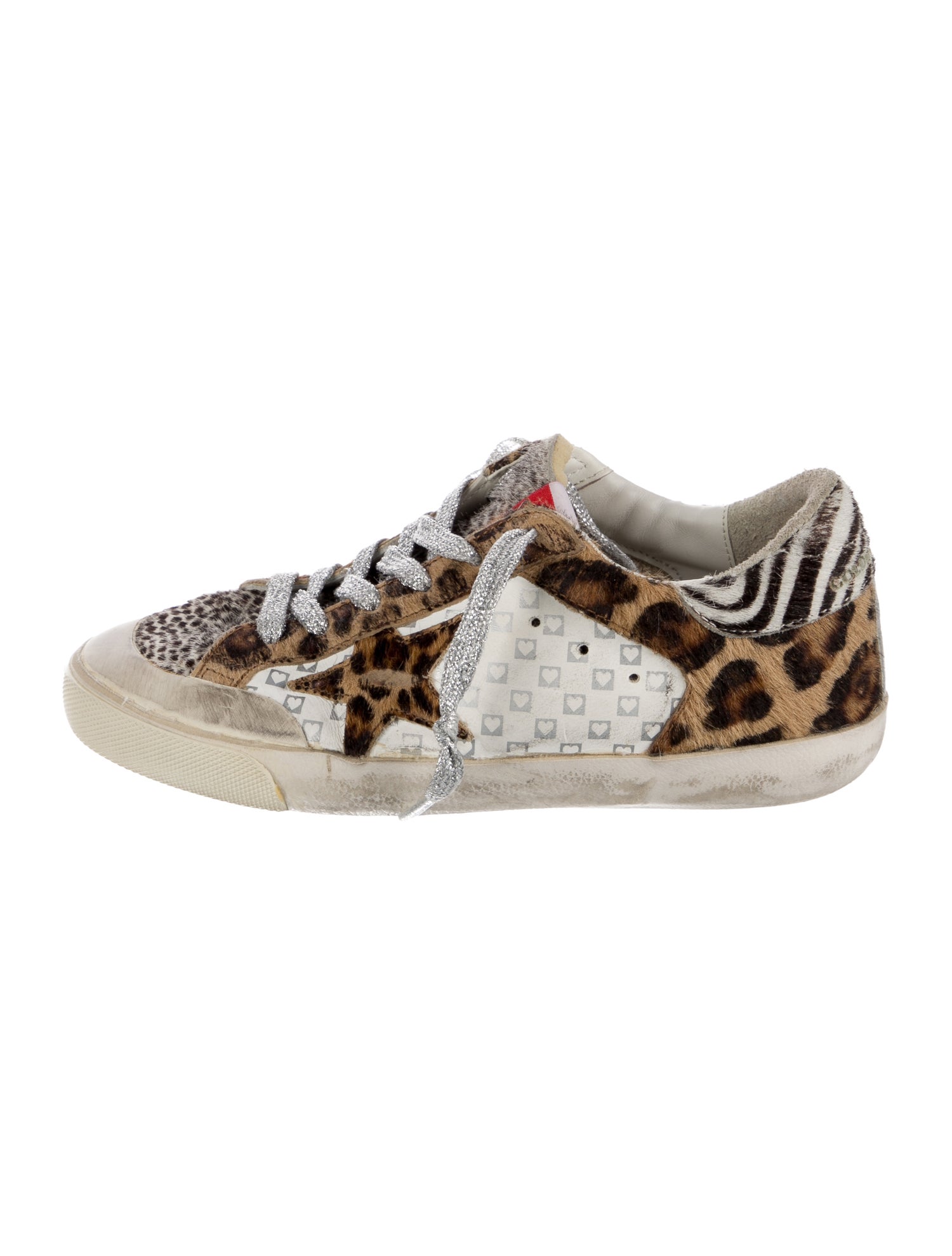 Golden Goose Ponyhair Animal Print Sneakers