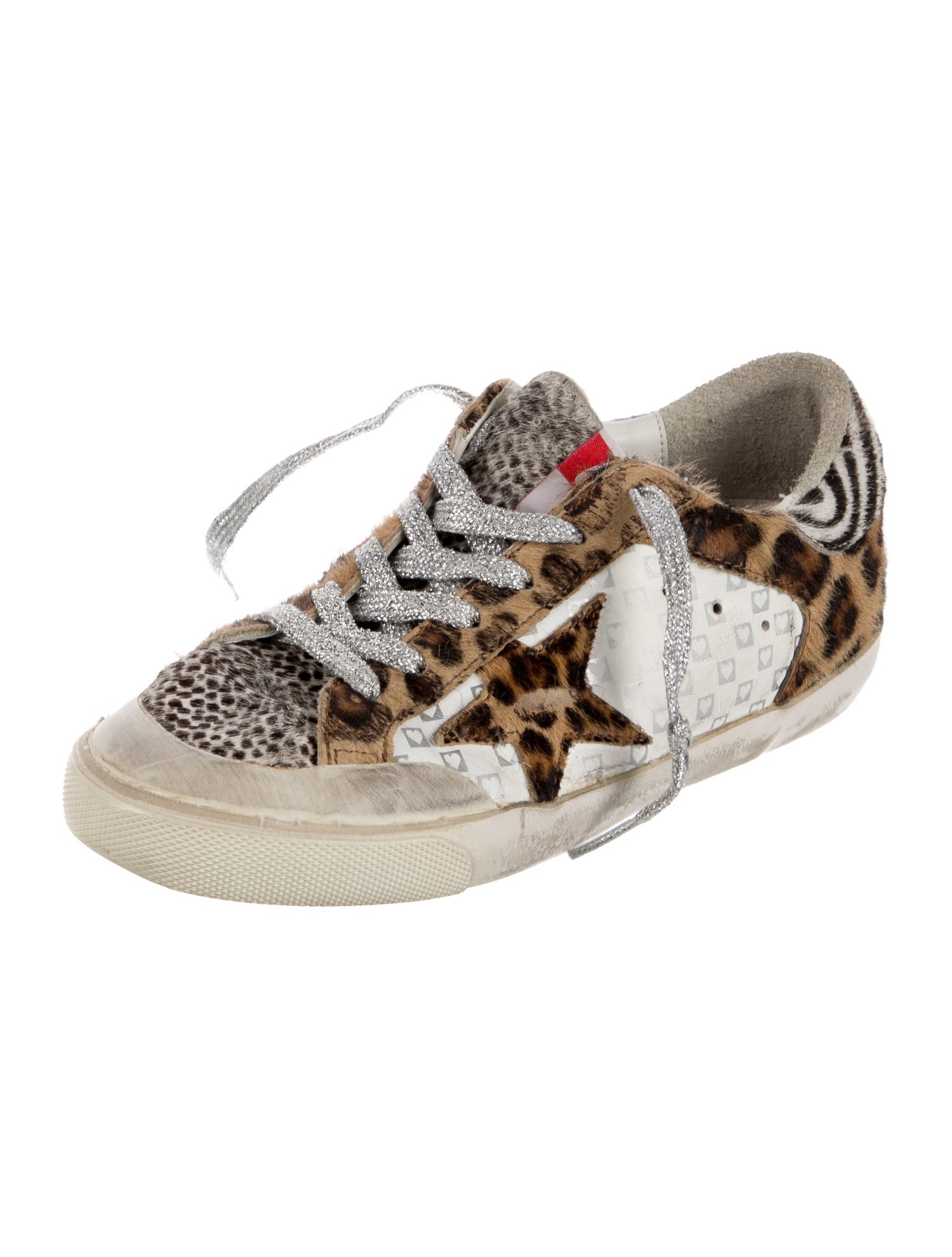 Golden Goose Ponyhair Animal Print Sneakers