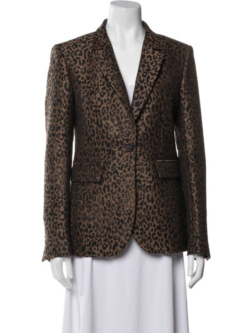 Golden Goose Virgin Wool Animal Print Blazer