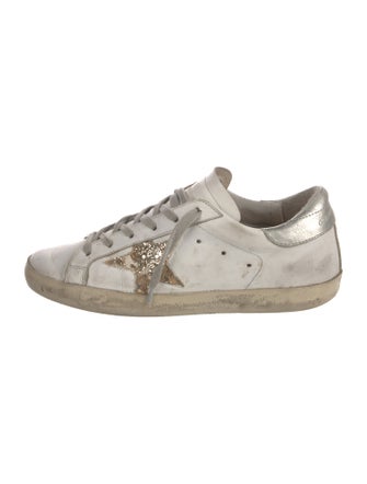 Golden Goose Leather Printed Sneakers