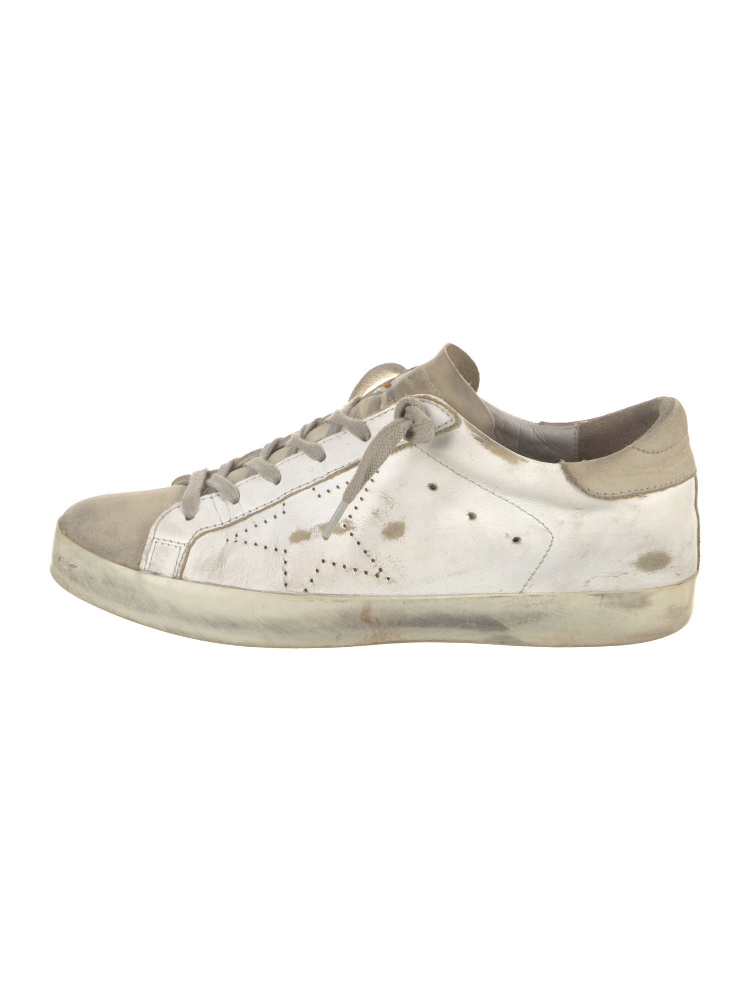 Golden Goose Leather Colorblock Pattern Sneakers