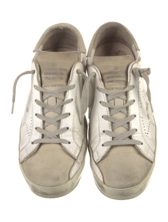 Golden Goose Leather Colorblock Pattern Sneakers
