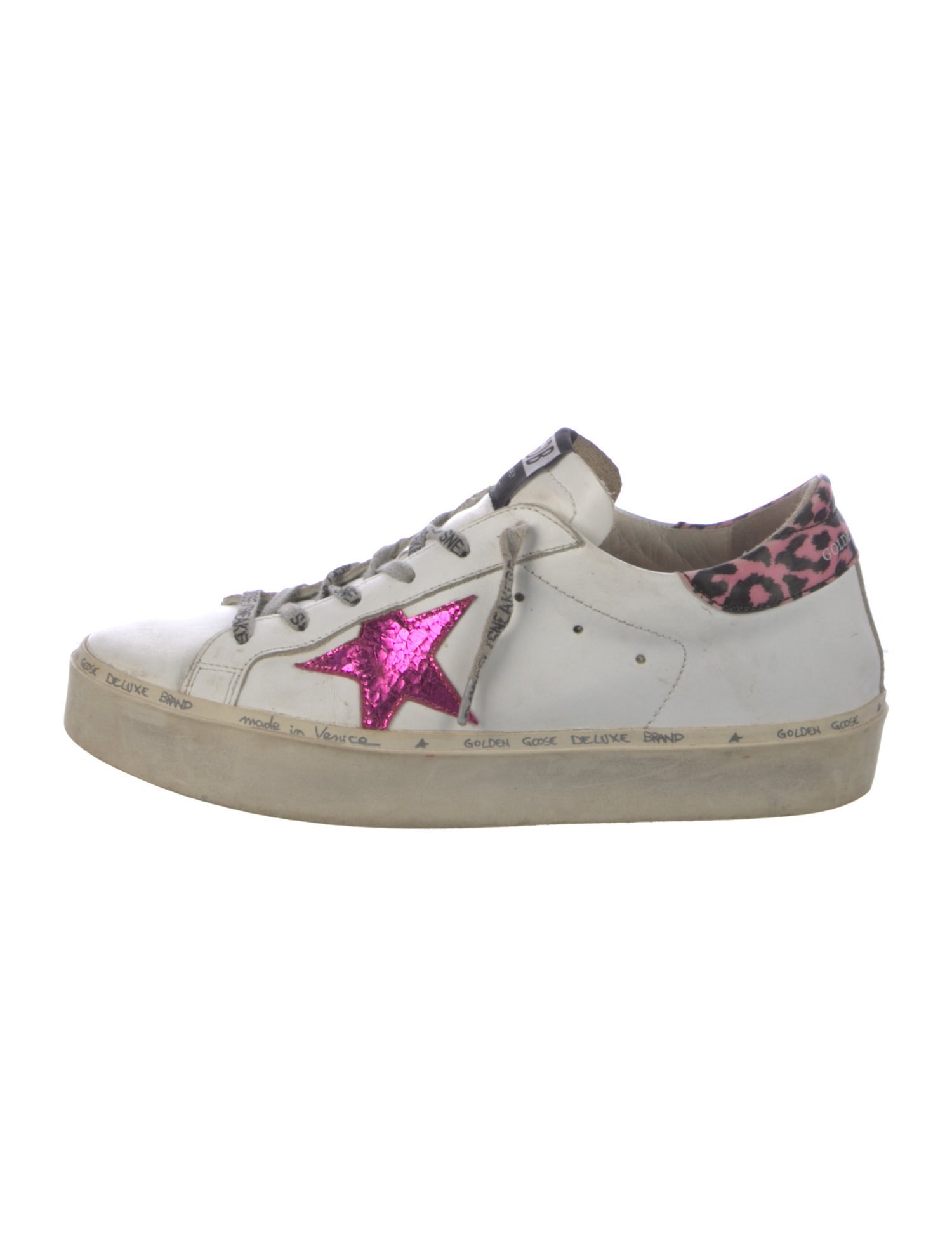 Golden Goose Leather Printed Sneakers