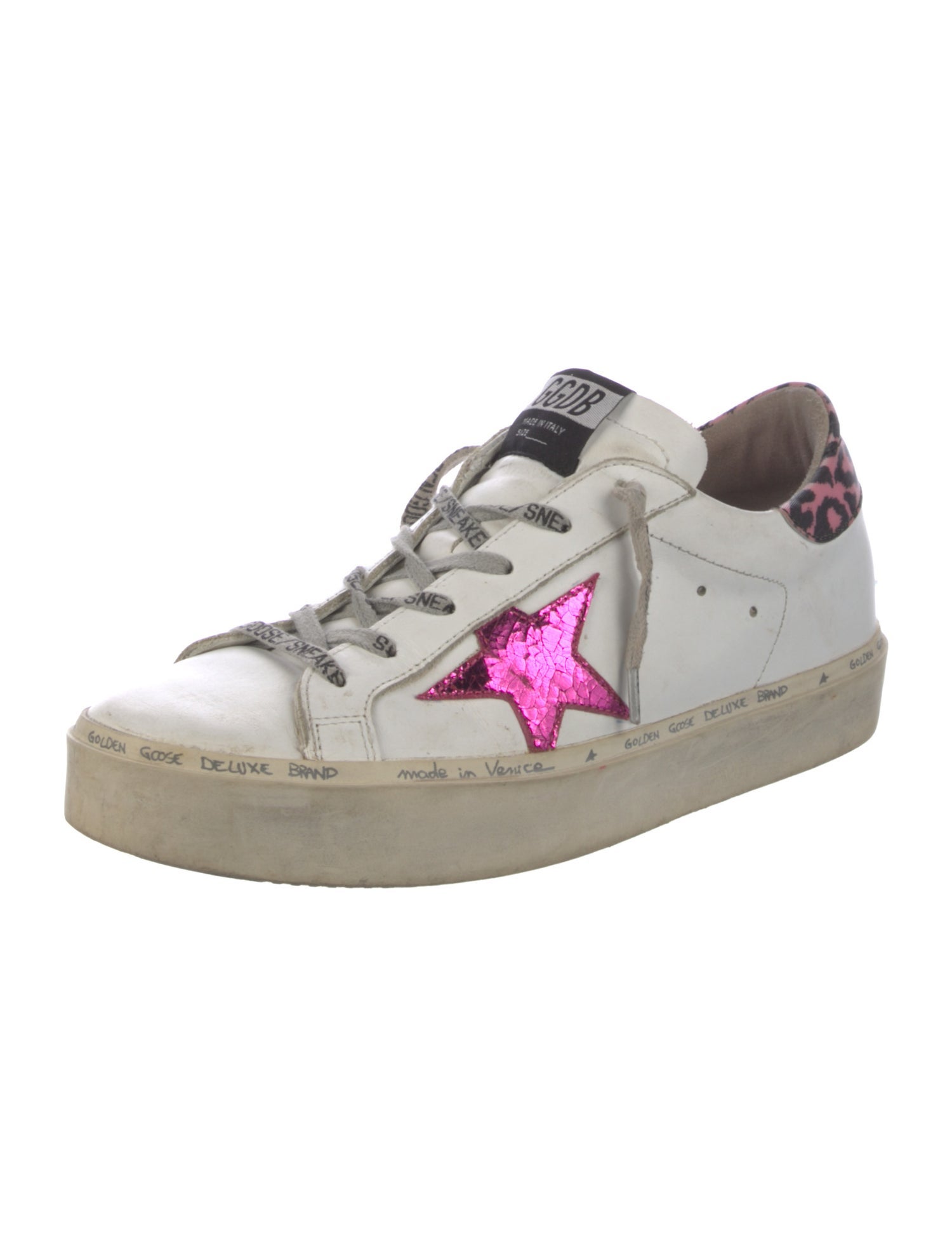 Golden Goose Leather Printed Sneakers