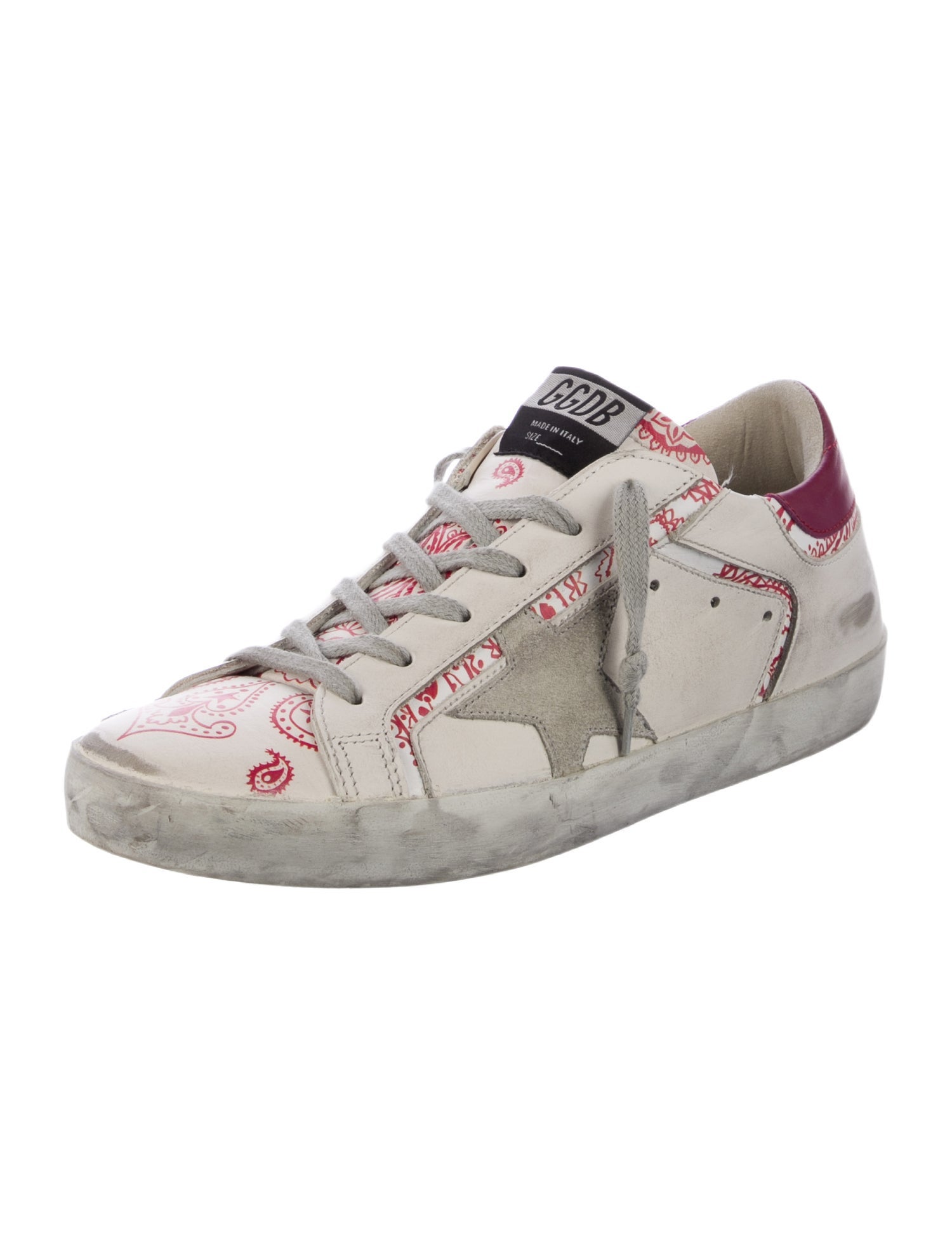 Golden Goose Leather Printed Sneakers