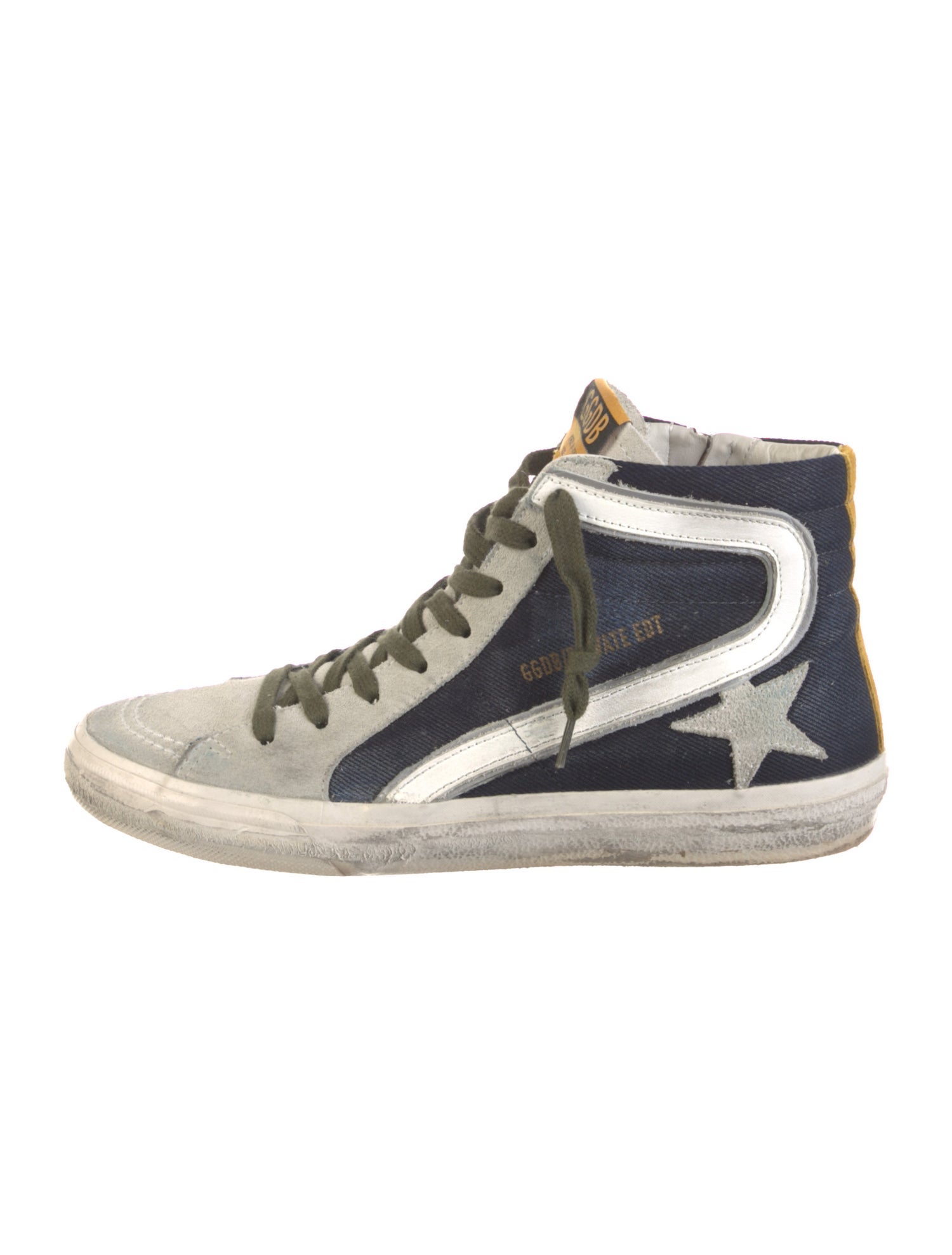 Golden Goose Suede Colorblock Pattern Sneakers