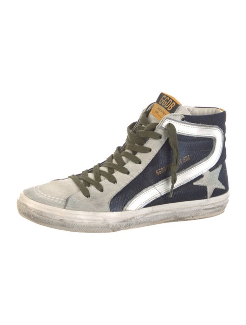 Golden Goose Suede Colorblock Pattern Sneakers