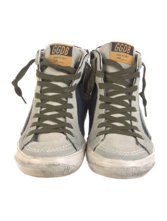 Golden Goose Suede Colorblock Pattern Sneakers