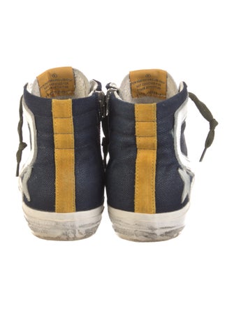 Golden Goose Suede Colorblock Pattern Sneakers