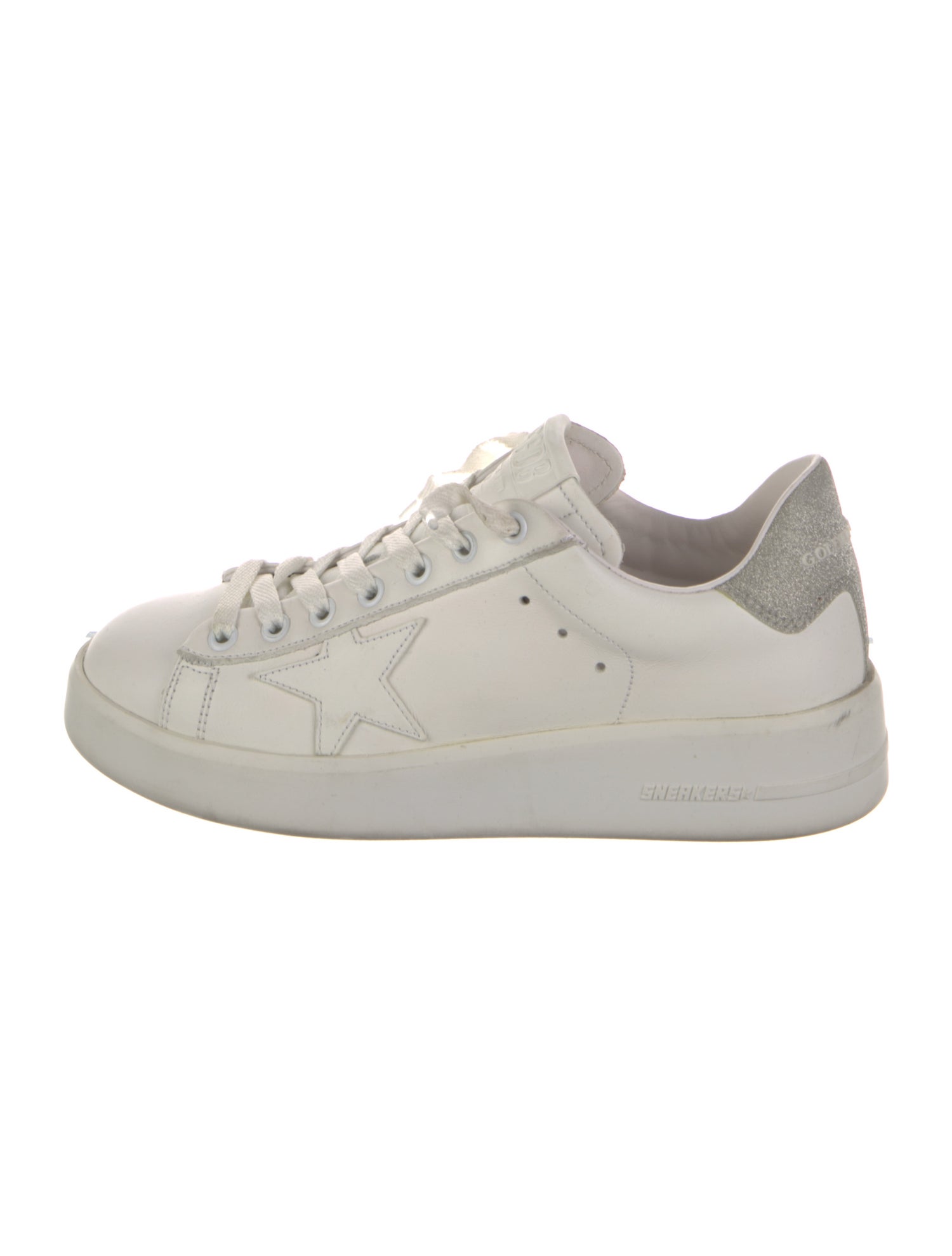 Golden Goose Leather Glitter Accents Sneakers