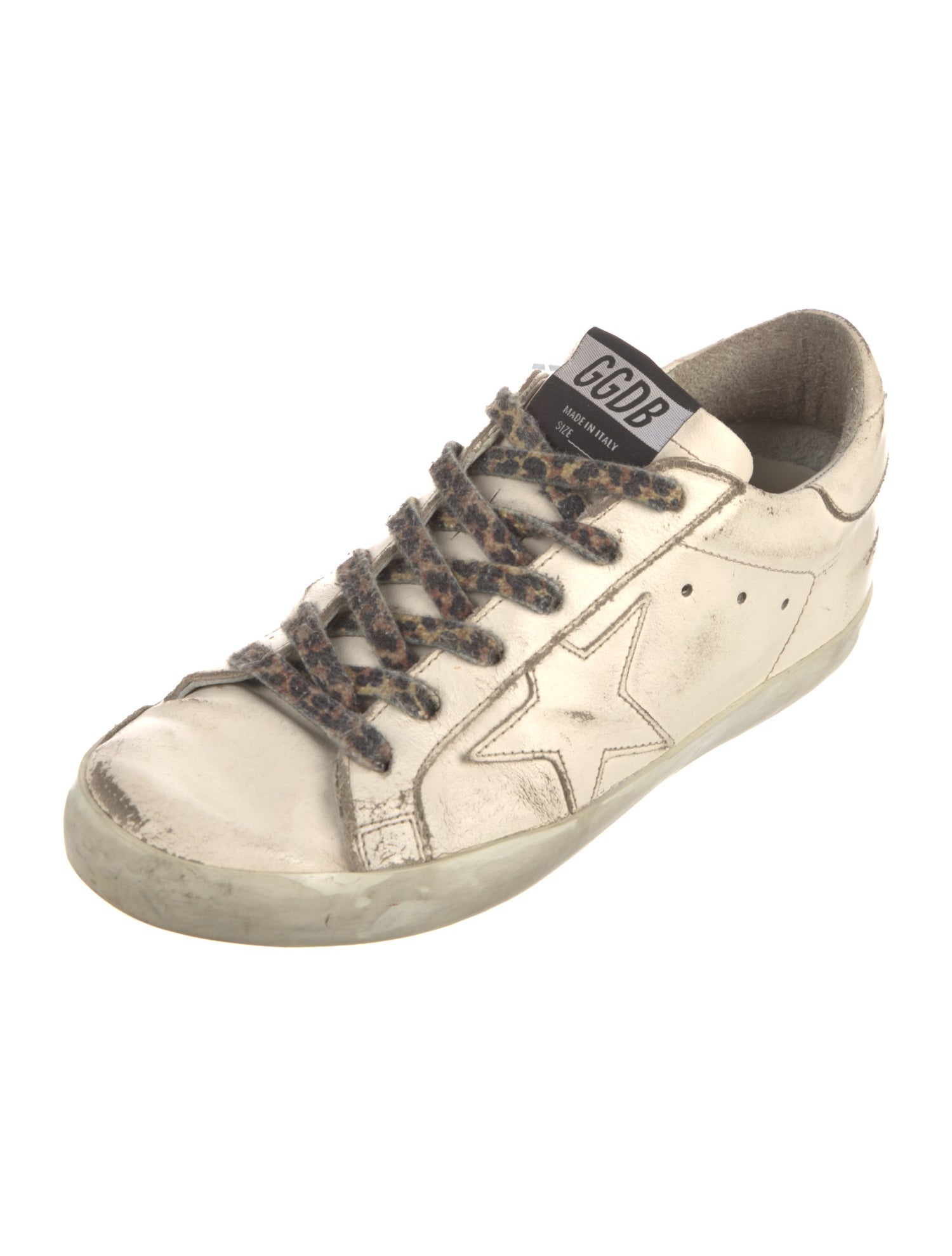 Golden Goose Leather Printed Sneakers