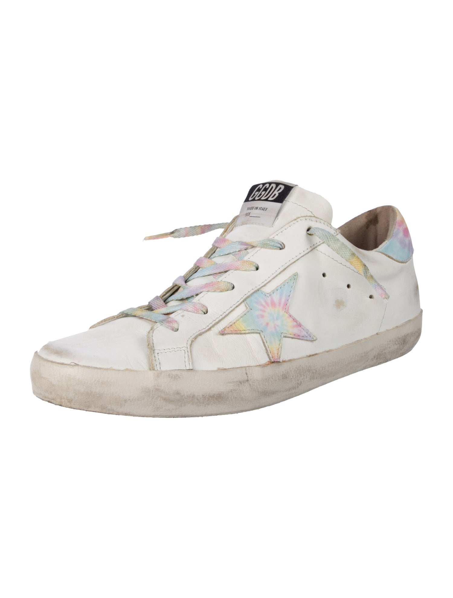 Golden Goose Leather Graphic Print Sneakers
