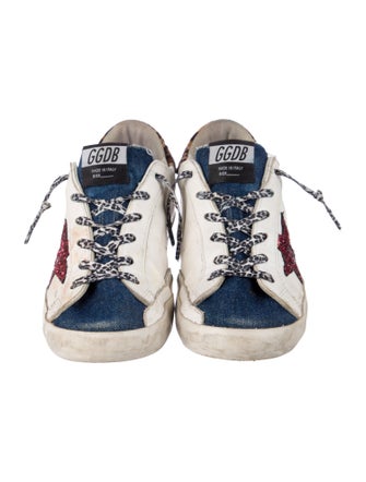Golden Goose Leather Animal Print Sneakers
