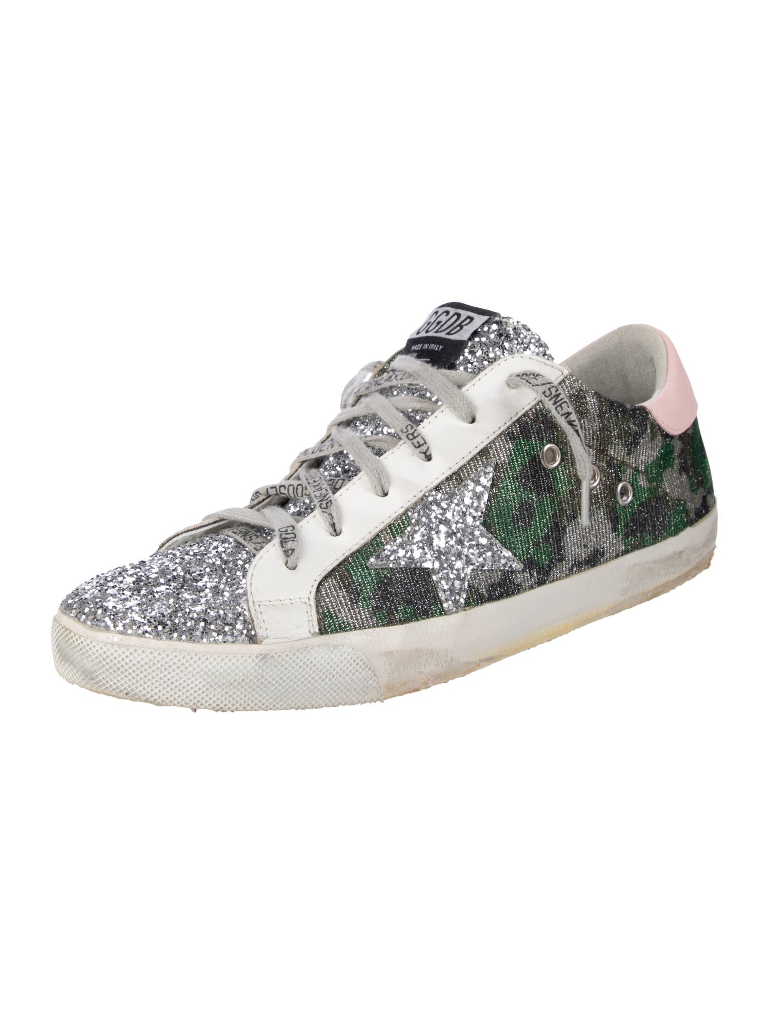 Golden Goose Glitter Camouflage Print Sneakers
