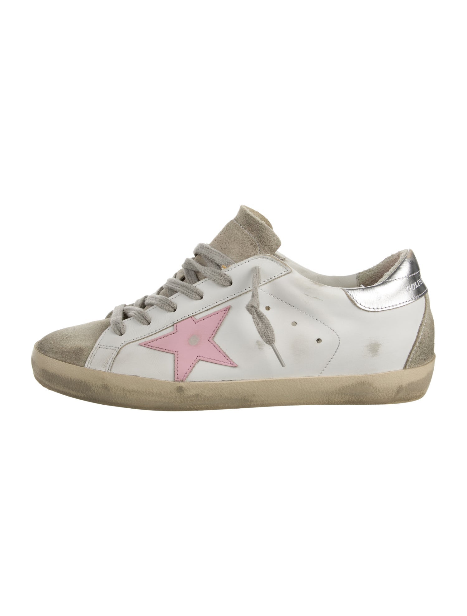 Golden Goose Leather Colorblock Pattern Sneakers
