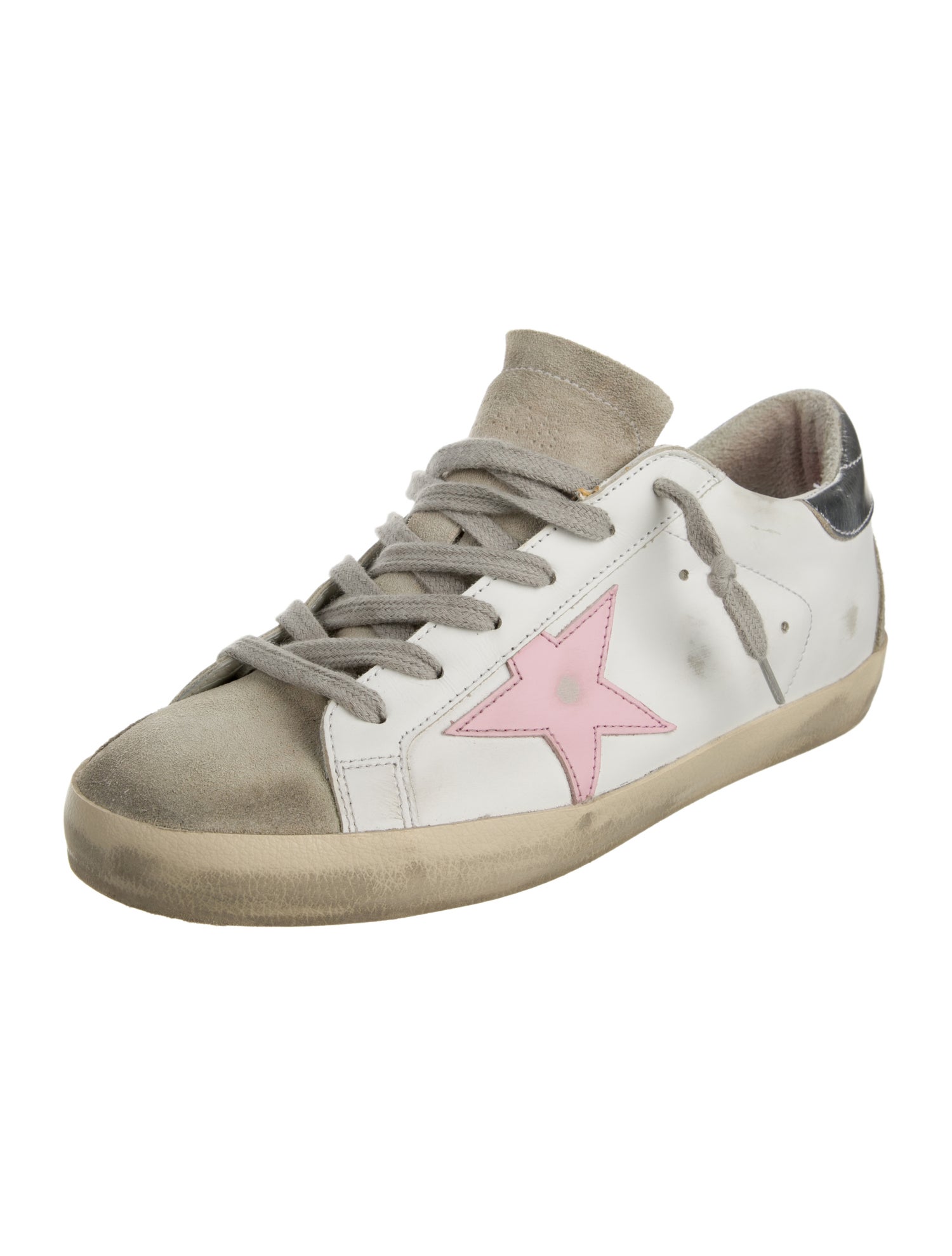 Golden Goose Leather Colorblock Pattern Sneakers