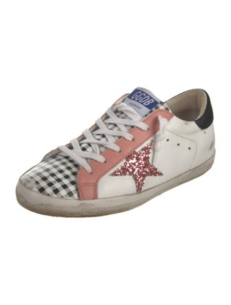 Golden Goose Leather Graphic Print Sneakers