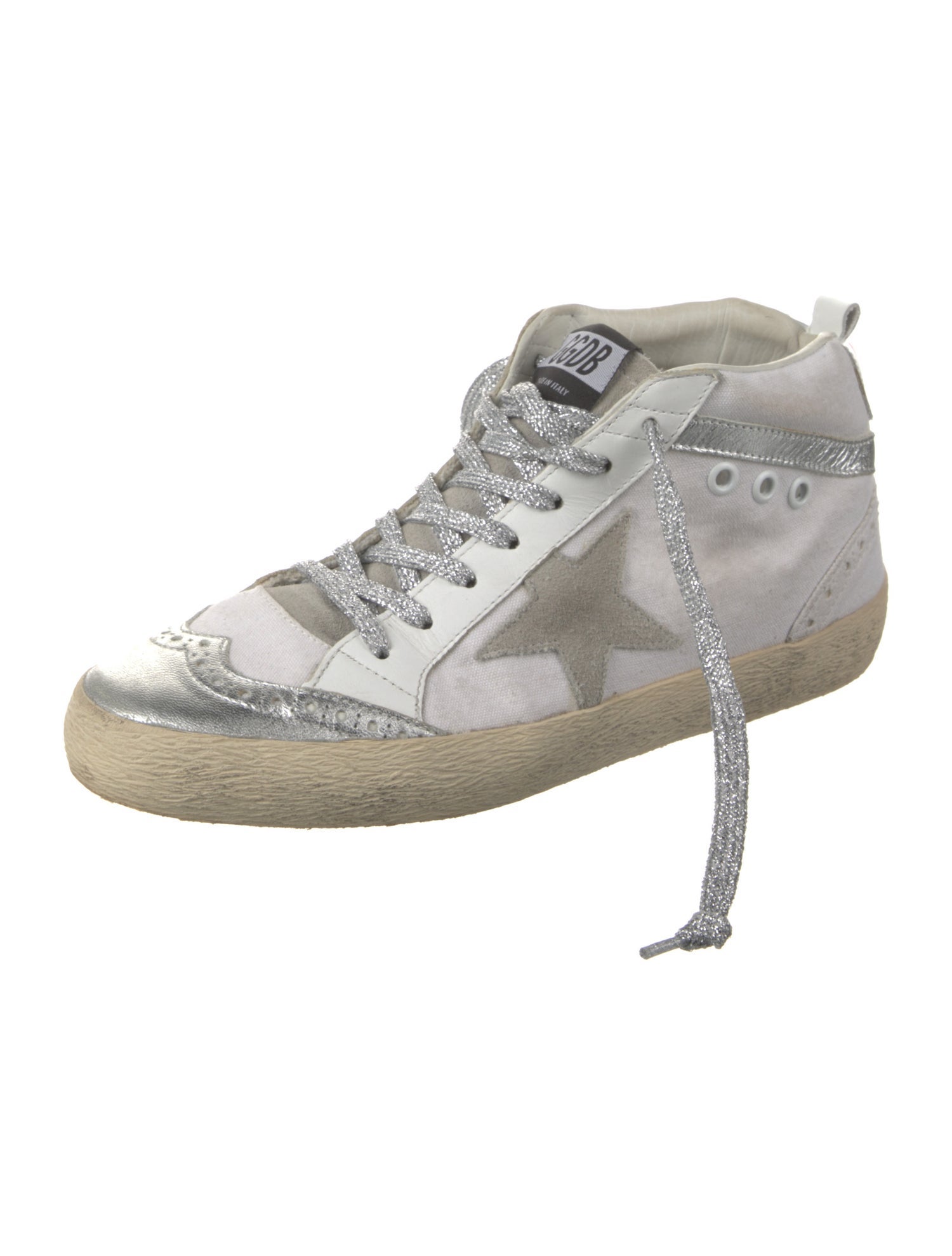 Golden Goose Leather Printed Sneakers