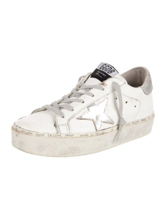 Golden Goose Leather Glitter Accents Sneakers
