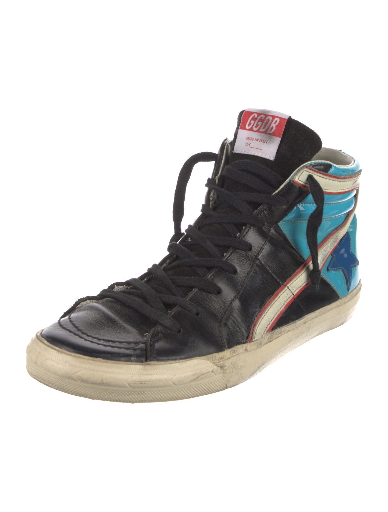 Golden Goose Leather Colorblock Pattern Sneakers