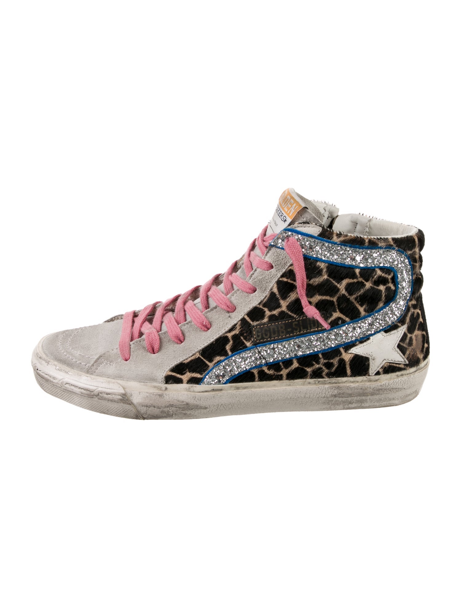 Golden Goose Suede Animal Print Sneakers