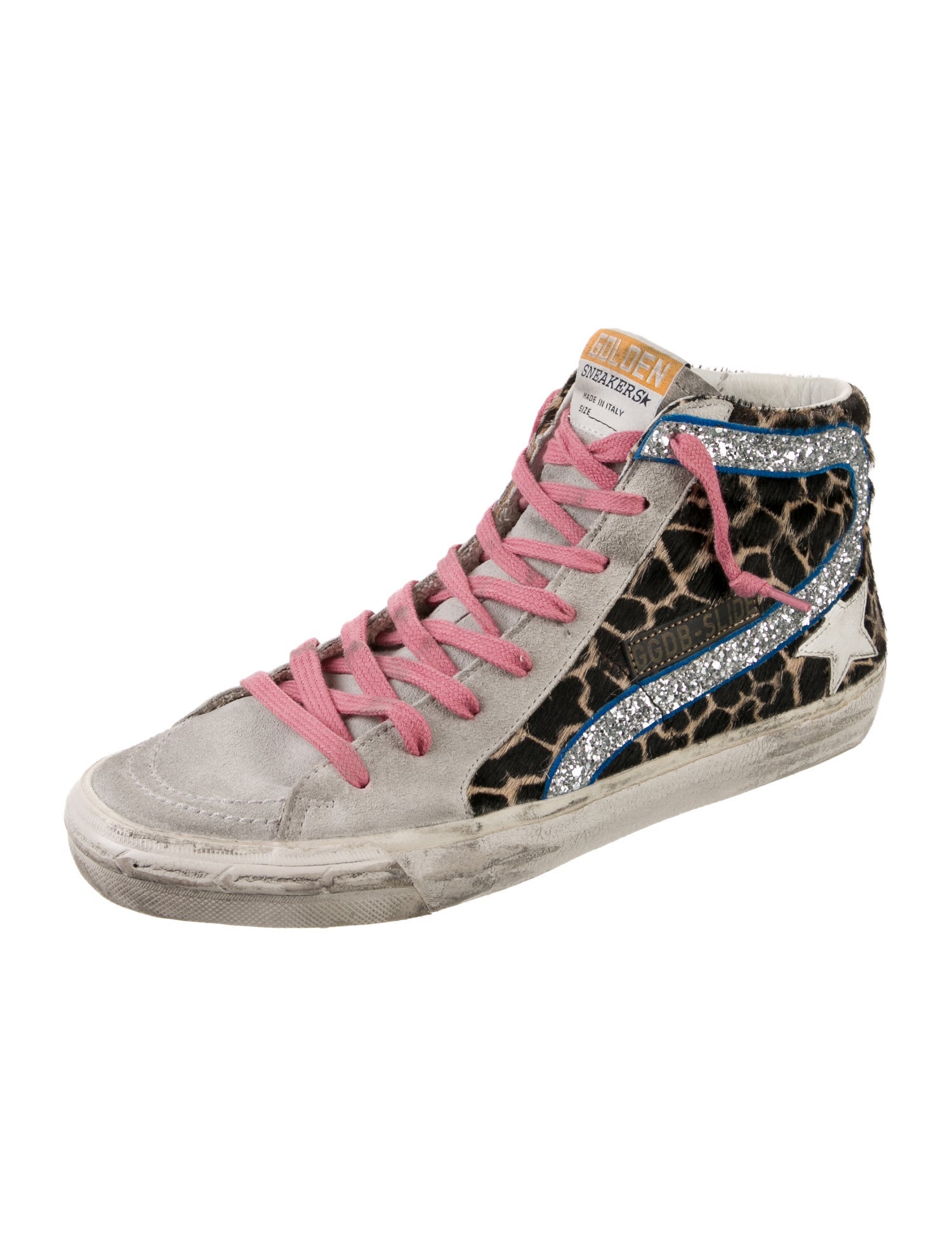 Golden Goose Suede Animal Print Sneakers